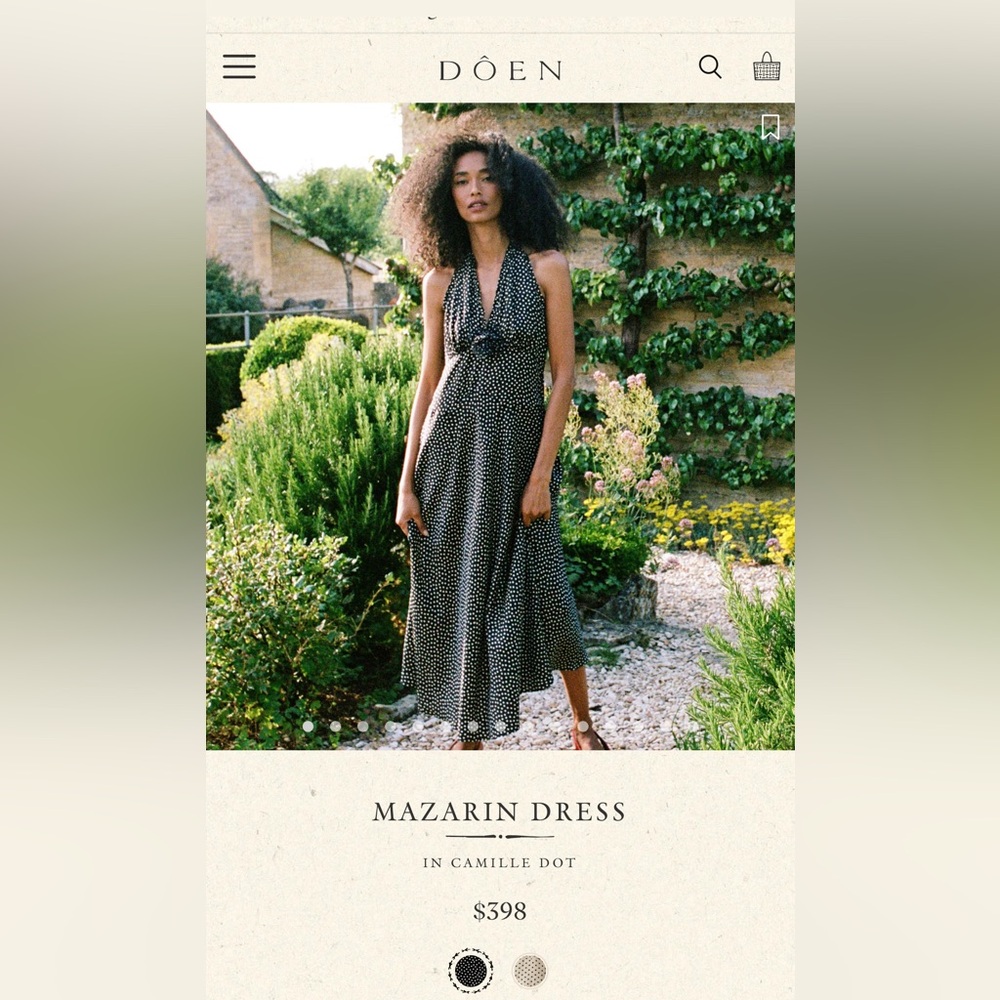 Doen mazarin dress in Camille dot xs